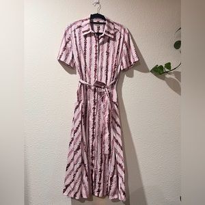 Pink Burberry Scribble Dress